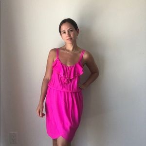 Amanda Uprichard hot pink silk dress Medium